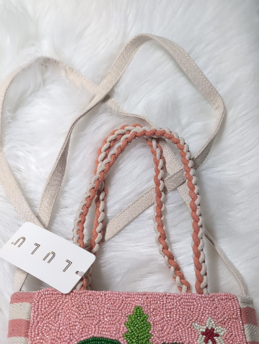 ‼️SALE‼️Viral 🎥 LULU Beaded Palm Tree Bag w/ Shoulder Strap & Rope Top Handle🌴 - Picture 4 of 13